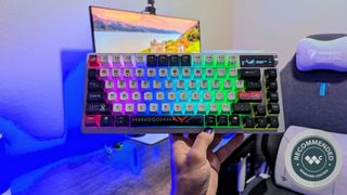 Image of the ASUS ROG Azoth X wireless gaming keyboard.