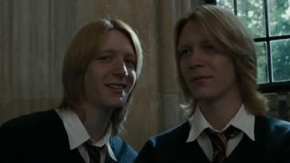 Fred and George making fun of dancers in Harry Potter and the Goblet of Fire.