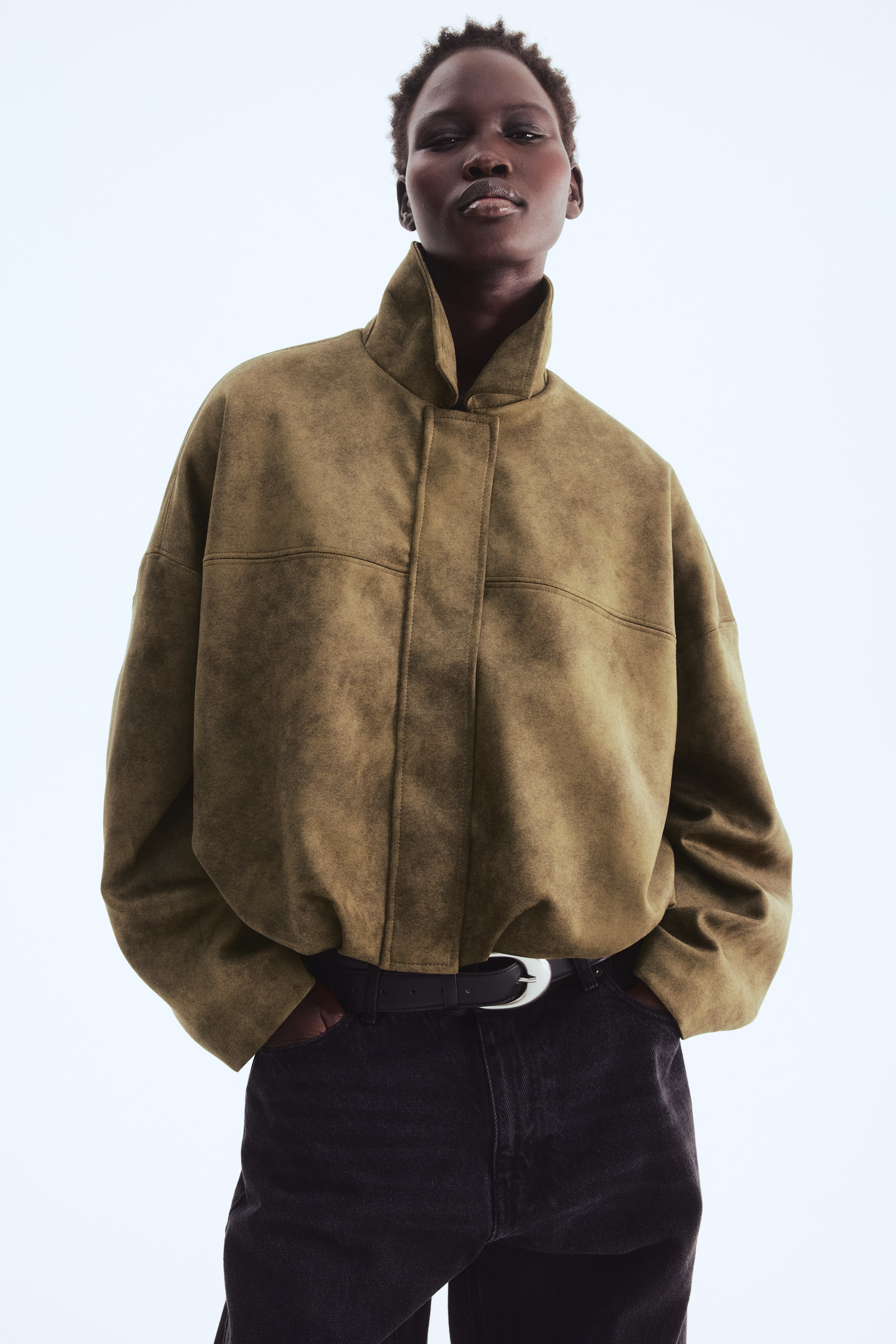 Bubble-Hem Jacket - Brown