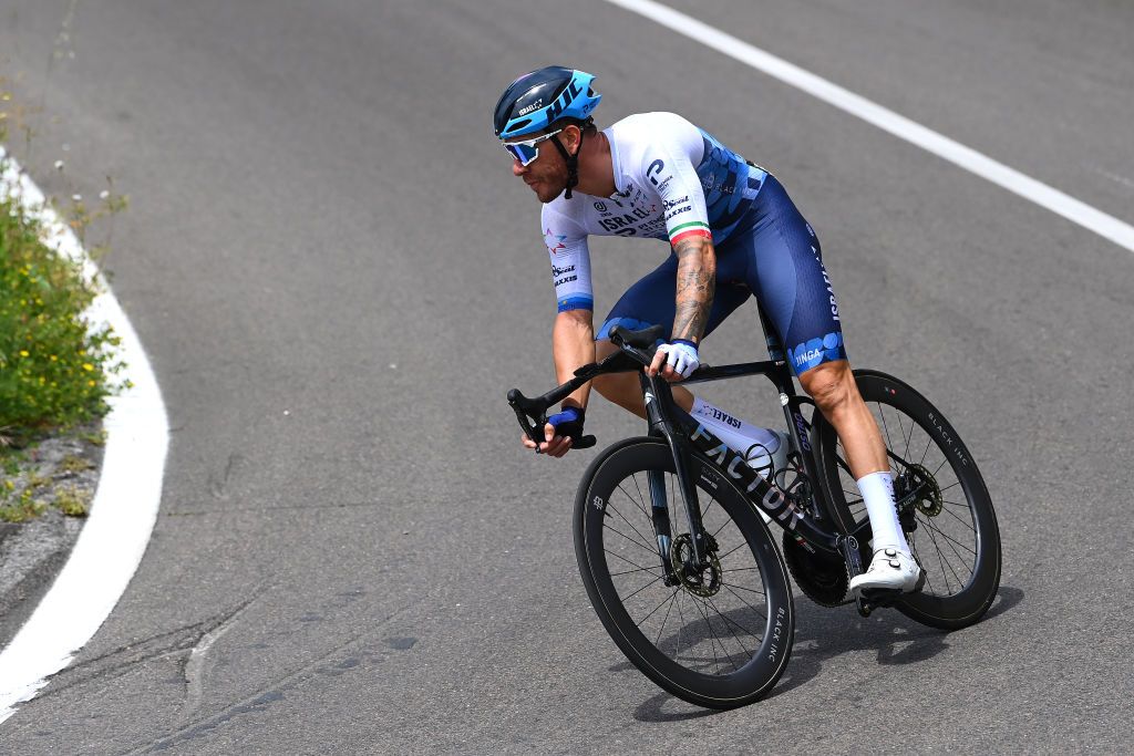 SCALEA ITALY MAY 12 Giacomo Nizzolo of Italy and Team Israel Premier Tech competes during the 105th Giro dItalia 2022 Stage 6 a 192km stage from Palmi to Scalea Giro WorldTour on May 12 2022 in Scalea Italy Photo by Tim de WaeleGetty Images