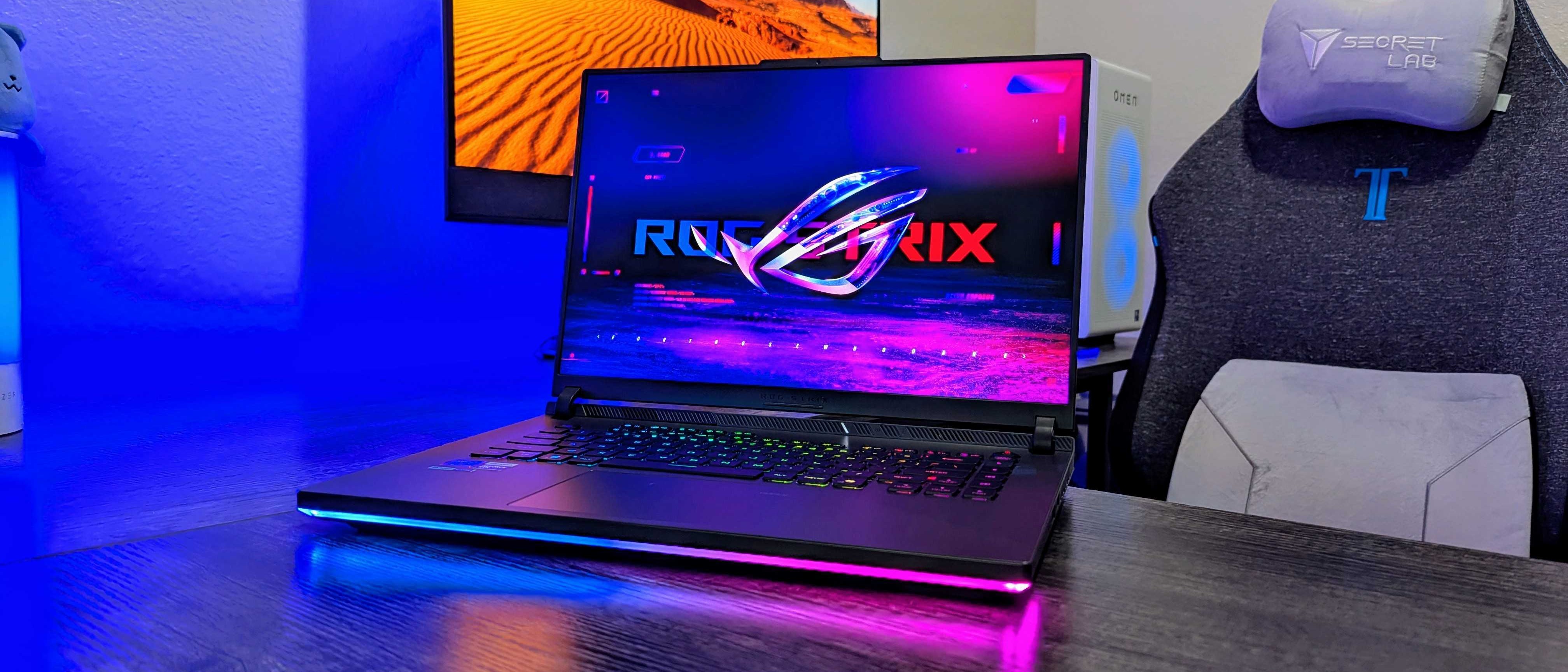 Image of the ASUS ROG Strix G16 (2025, AMD) gaming laptop.