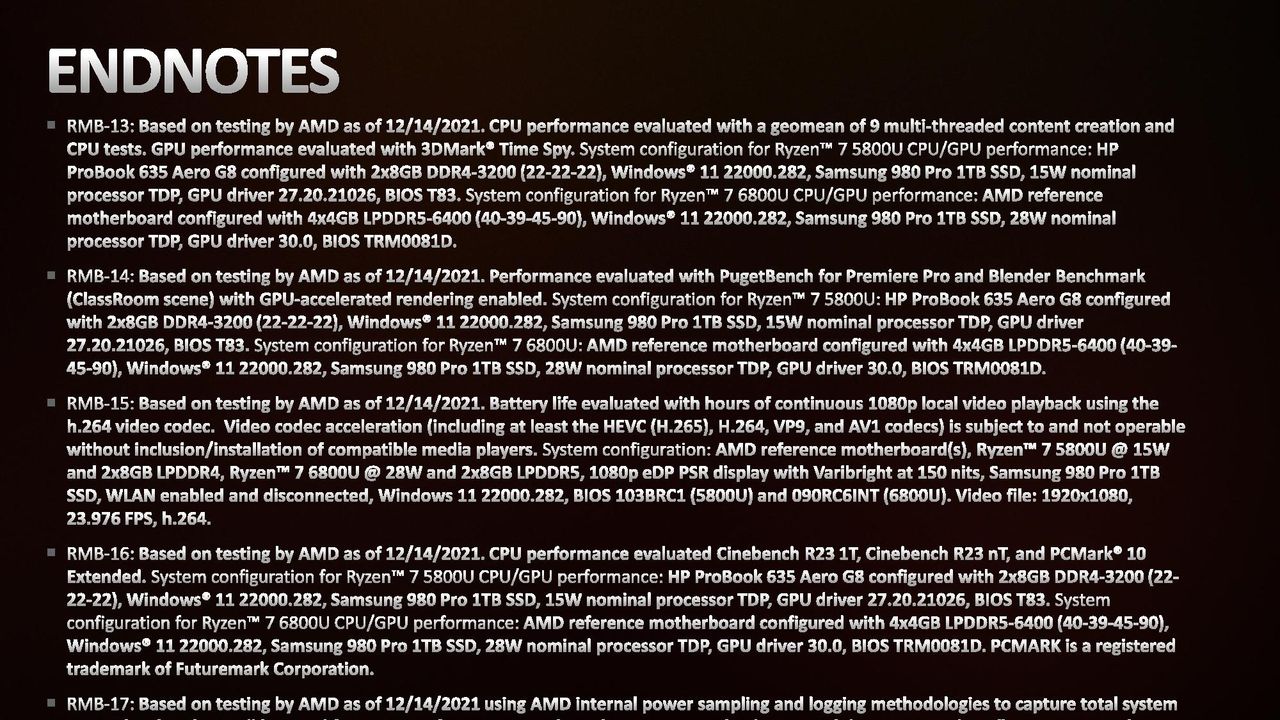 AMD Ryzen 6000 Test Notes Endnotes