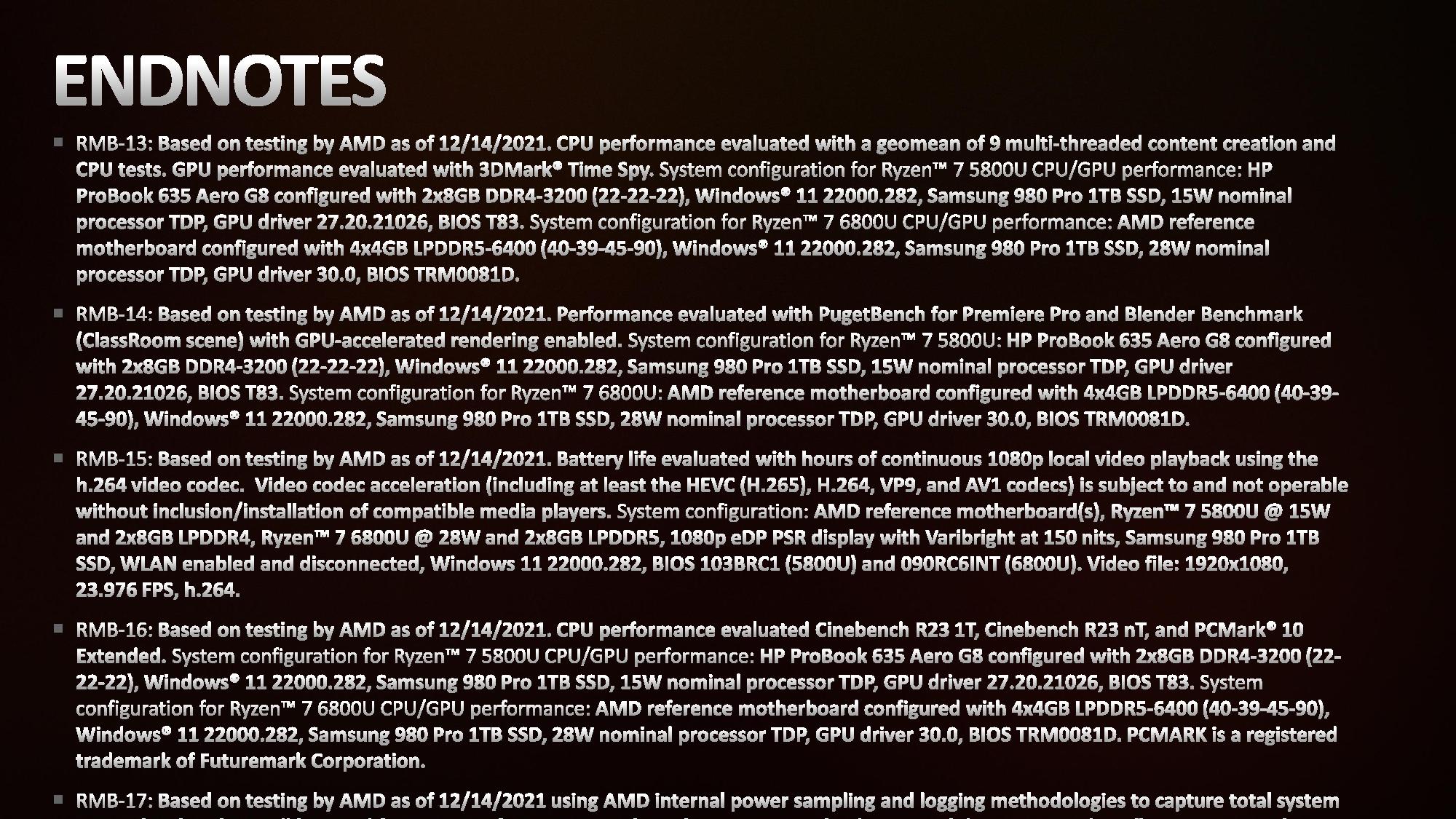 AMD Ryzen 6000 Test Notes Endnotes