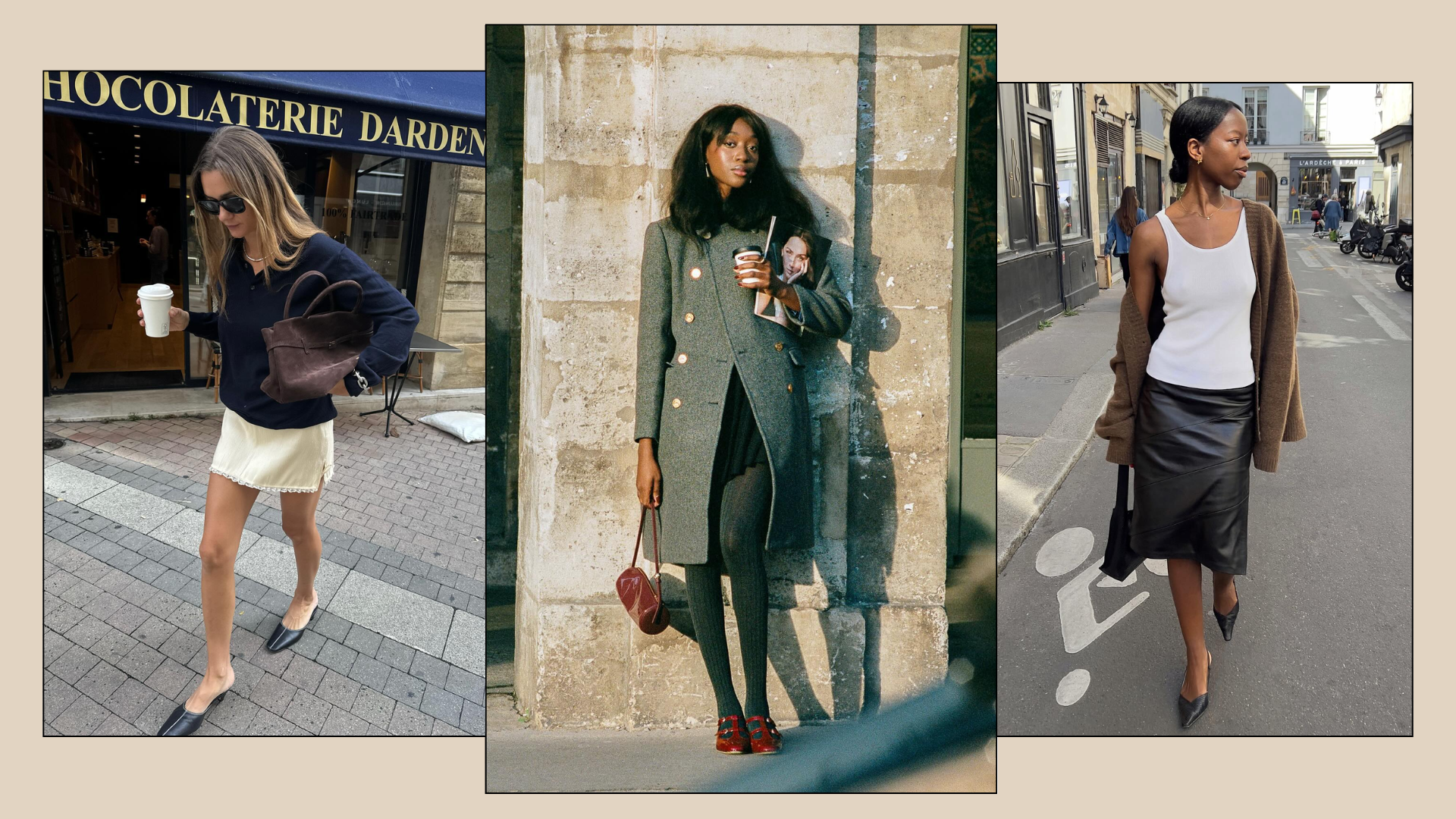 A collage of the best French fashion brands.