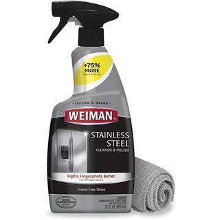 Weiman stainless steel cleaner and polish with microfiber cloth