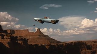 Thelma and Louise drive their Thunderbird off a cliff in the Grand Canyon at the end of the movie