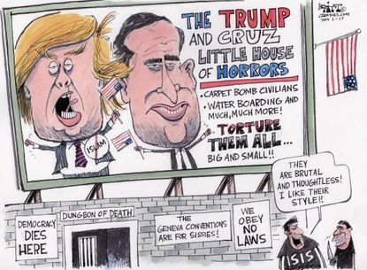 Political Cartoon U.S. Cruz Trump