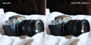 Two of the same photos of the Fujifilm X-T5 with different settings