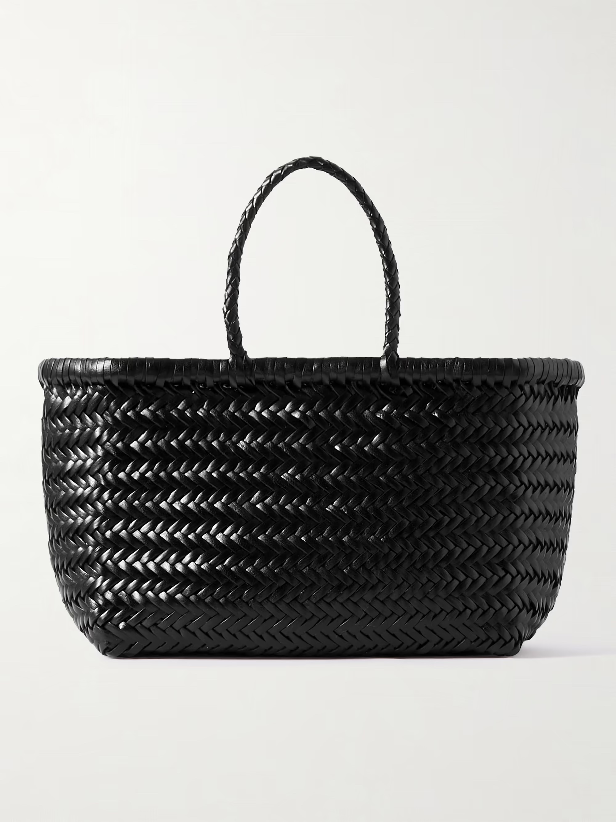 Dragon Diffusion, Bamboo Triple Jump Small Woven Leather Tote