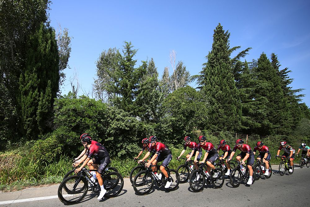 Team Ineos out for a spin on the second rest day at the Tour de France