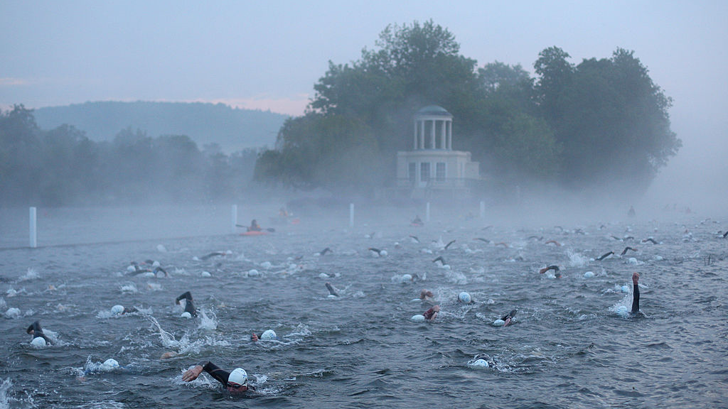 Open water swimmers in Henley