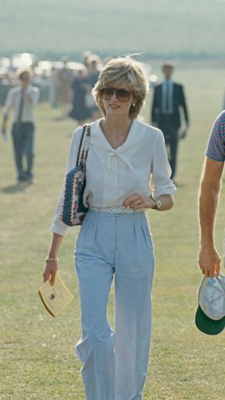 Princess Diana at a charity polo match.