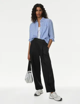 M&S Collection, Pure Linen Elasticated Waist Trousers
