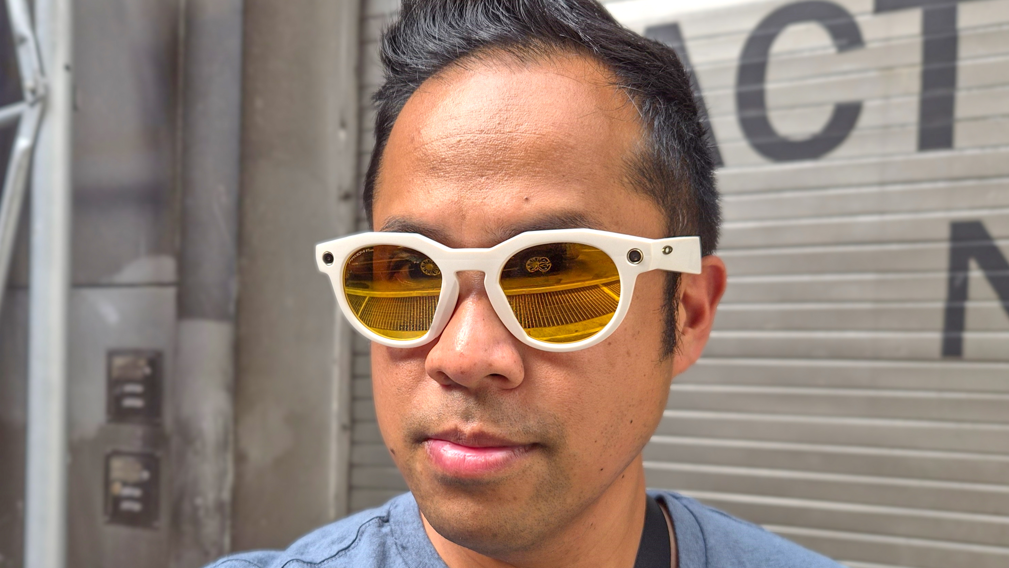 Oakley Meta HSTN smart glasses used outdoors.