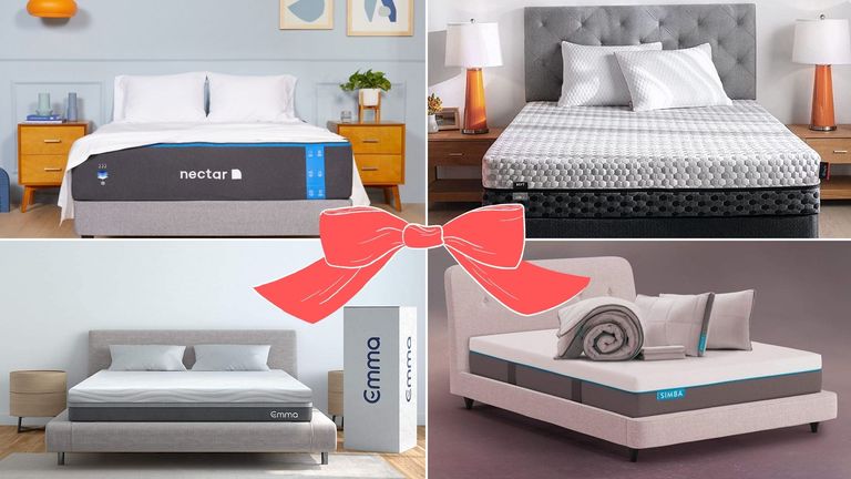 Three of the best Black Friday mattress deals of 2021 from Nectar, Emma Sleep, Simba Sleep, and Layla Sleep shown side-by-side