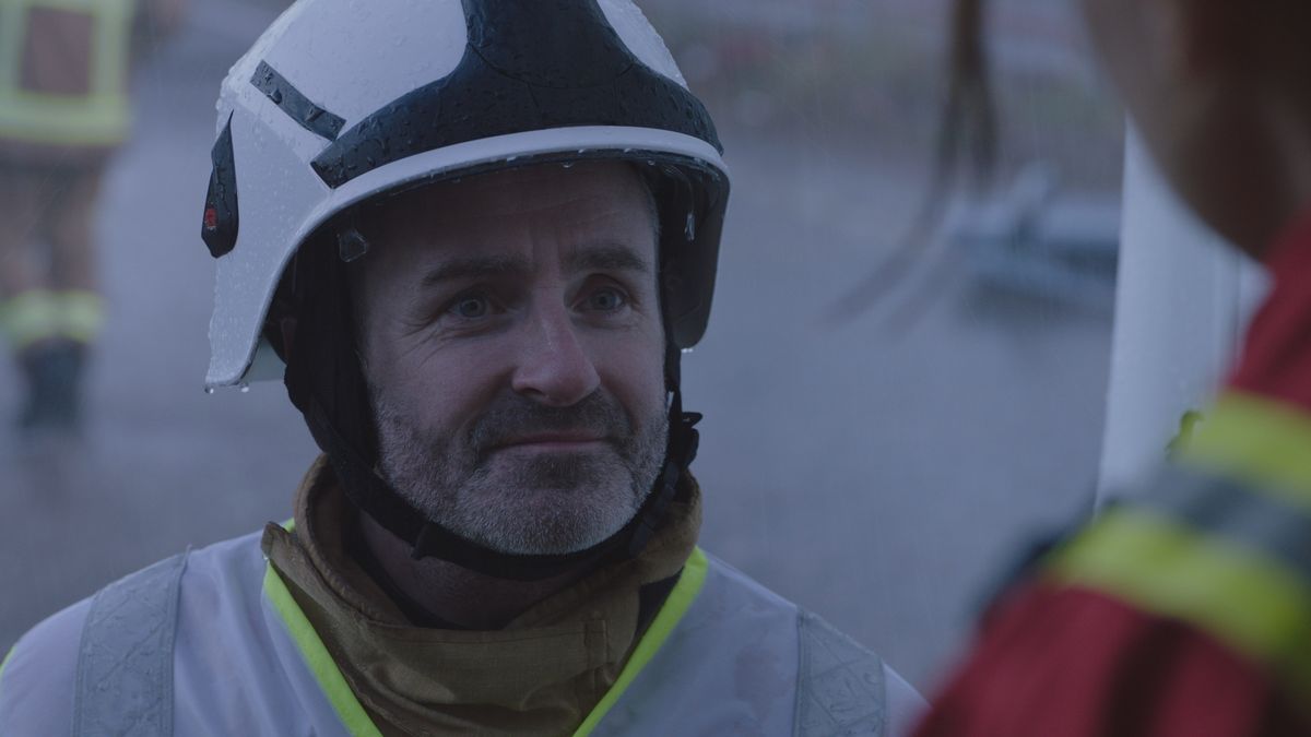 Casualty star Michael Keogh as firefighter Rich Walker. 