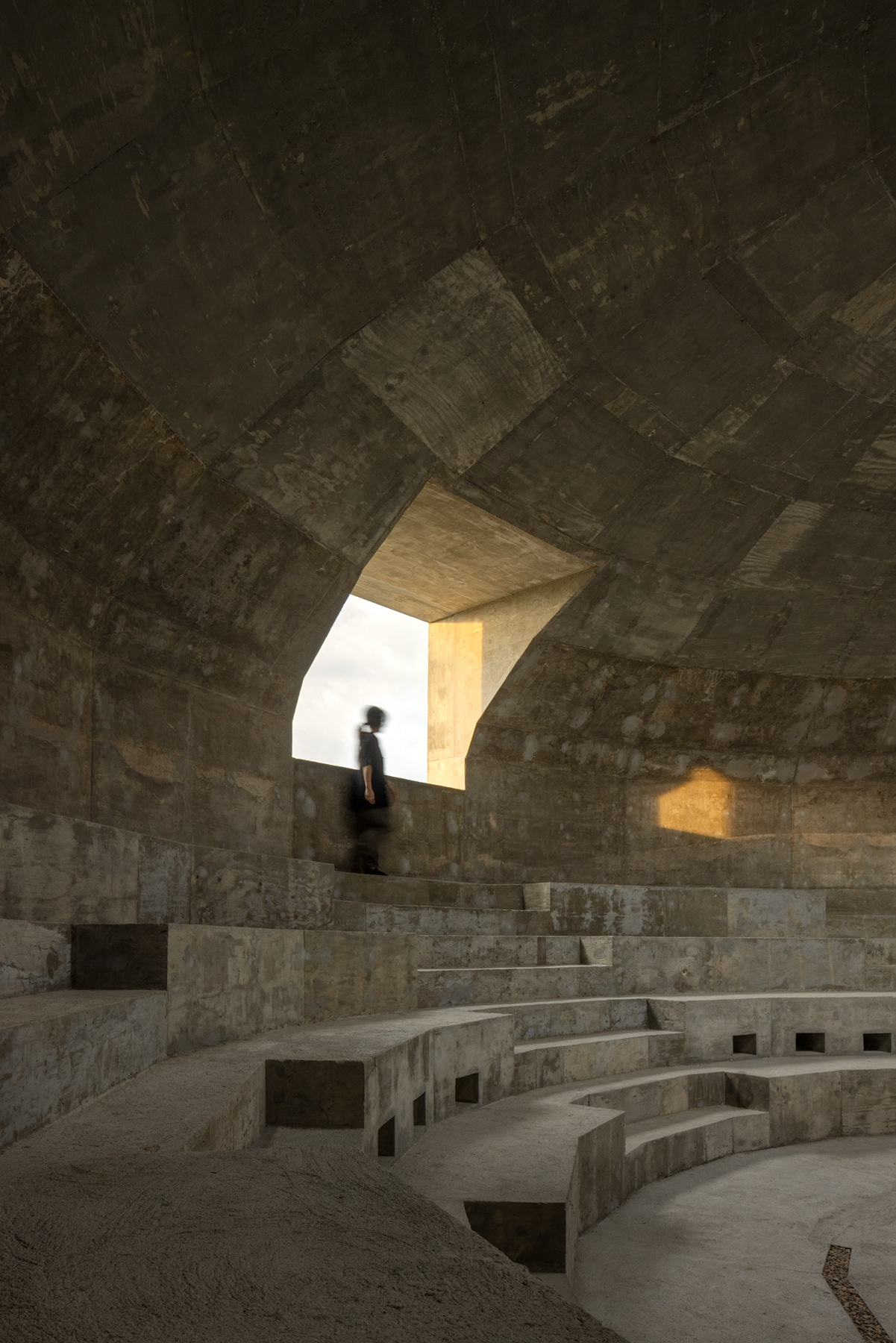 oval shaped Casa Wabi Mushroom Pavilion by OMA