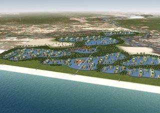 Proposed plans for Aquapura Villas Resort, Ceará, Brazil, due for completion in 2013. Silvestrin’s plans illustrate 40,000m² of construction, consisting of a spa, hotel complex, and 96 villas, each with their own swimming pool and terrace