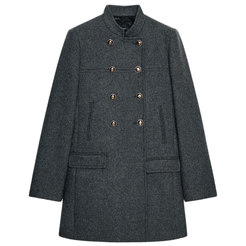 ZARA, Wool Blend Double-Breasted Coat
