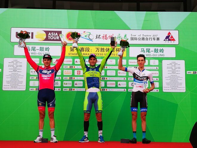 The stage 1 podium