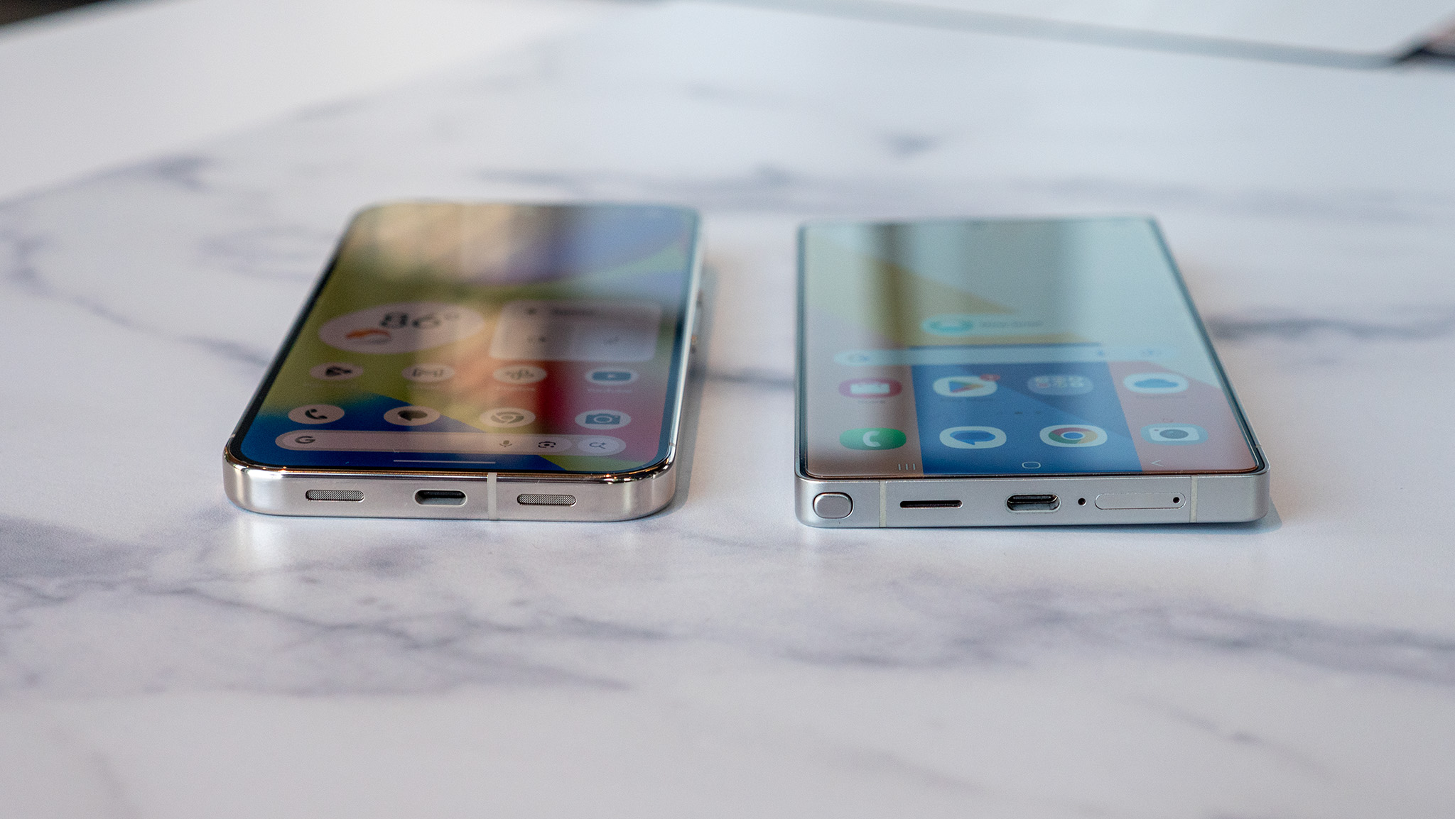 Comparing the designs of the Google Pixel 10 Pro and the Samsung Galaxy S25 Ultra