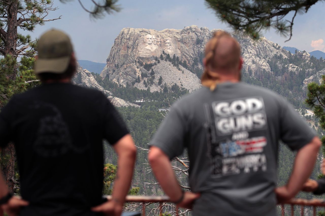 Visitors at Mount Rushmore