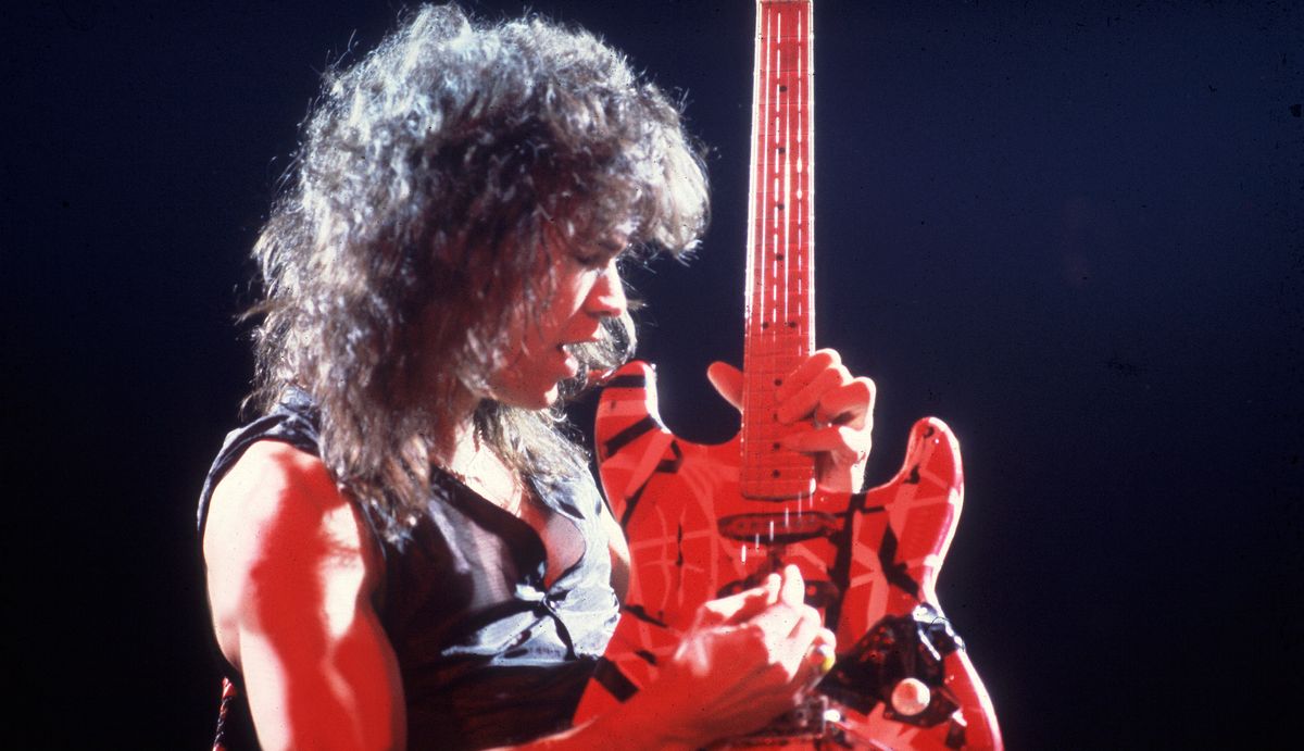 Eddie Van Halen performs with Van Halen at the Aragon Ballroom in Chicago on March 4, 1978