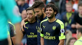 Olivier Giroud celebrates his goal against Sunderland