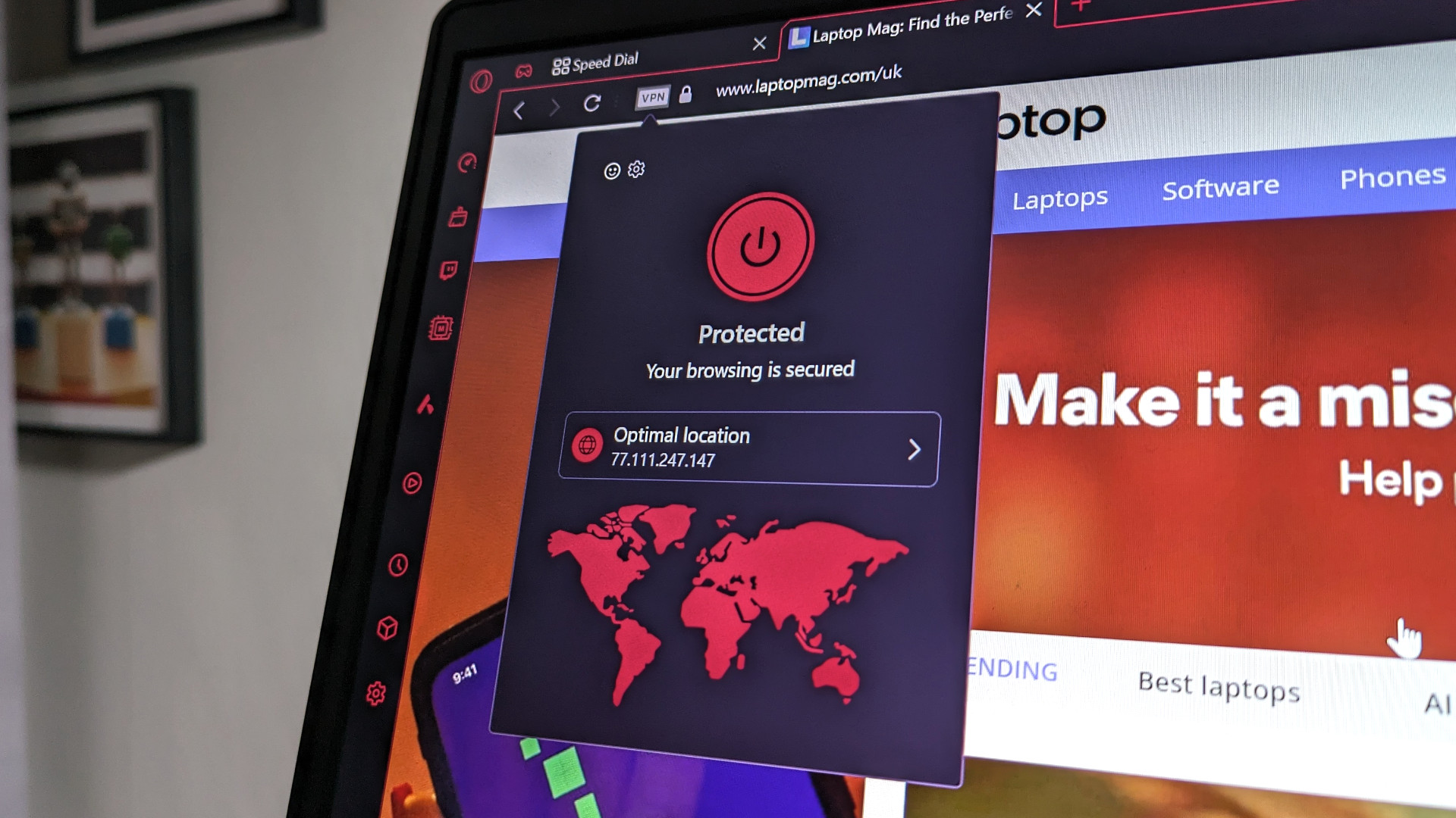 Opera GX review photo of free VPN