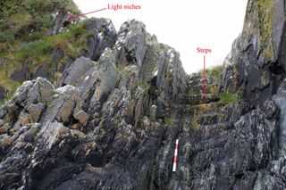 These steps at Dutchman's Cove in Castletownsend, County Cork, Ireland, were carved out of the rock to facilitate illicit trade, in the dead of night, by pirates and smugglers.