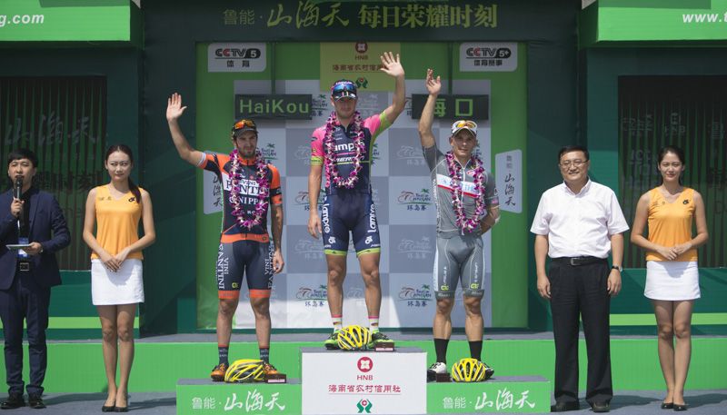 Sacha Modolo atop the podium