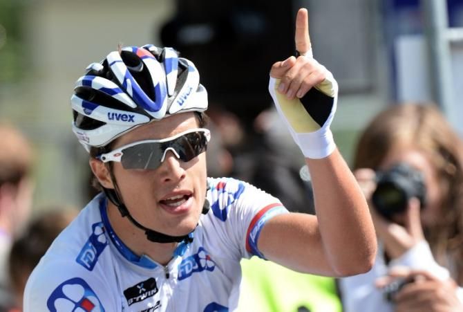 Arthur Vichot (FDJ) celebrates his win in the French road race championship