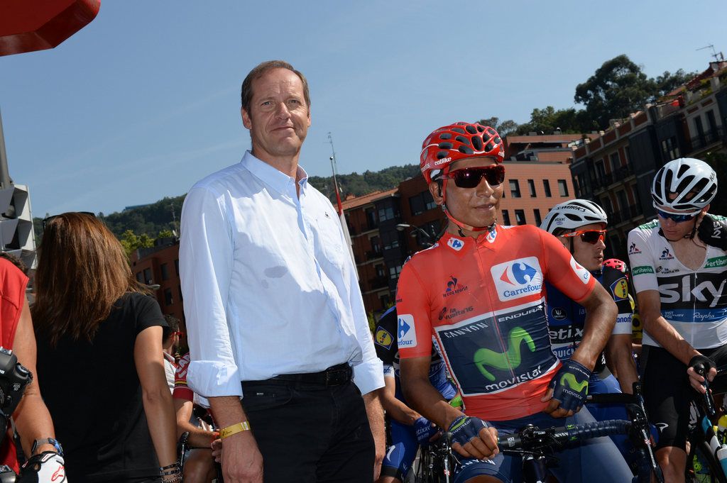Tour de France race director Christian Prudhomme with Nairo Quintana