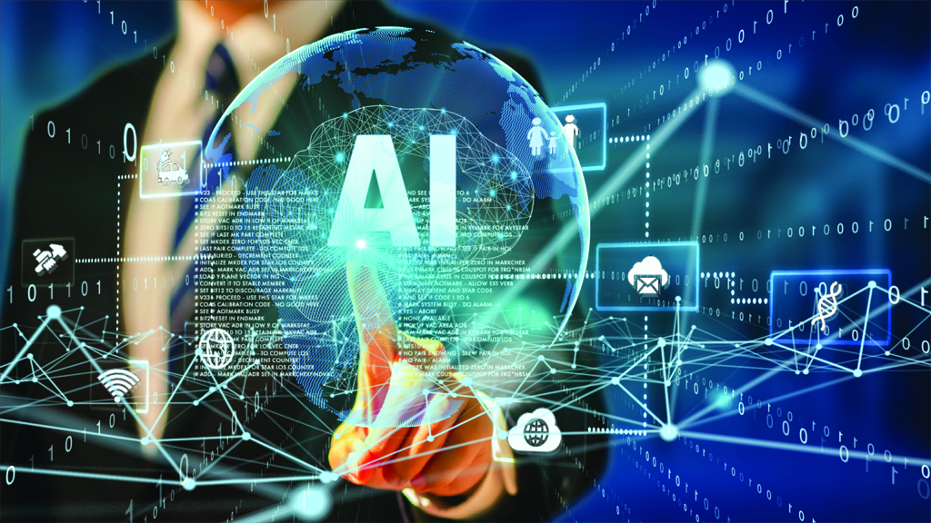 5G and AI technology, Global communication network concept. Business graph. Global business.