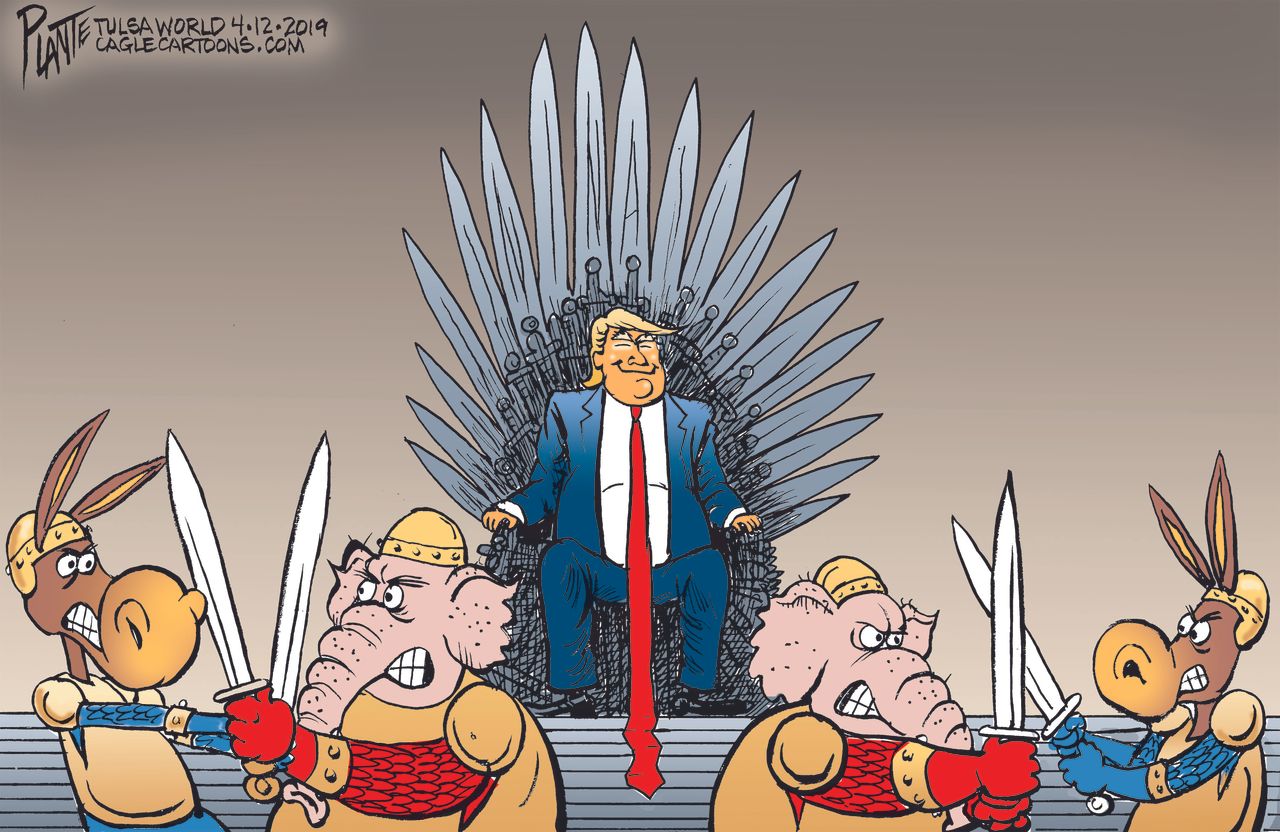 Political Cartoon U.S. Trump Game of Thrones