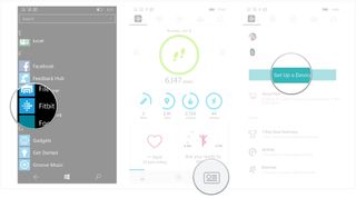 Launch Fitbit, tap settings, set up a new Fitbit device