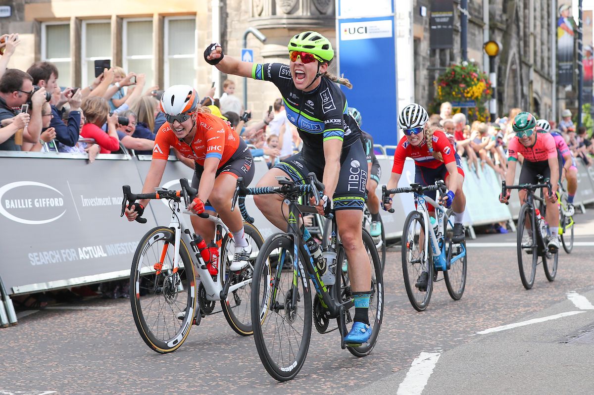 Alison Jackson of TIBCO-Silicon Valley Bank cycling team wins stage 2.
