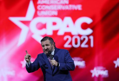 Ted Cruz speaking at CPAC.