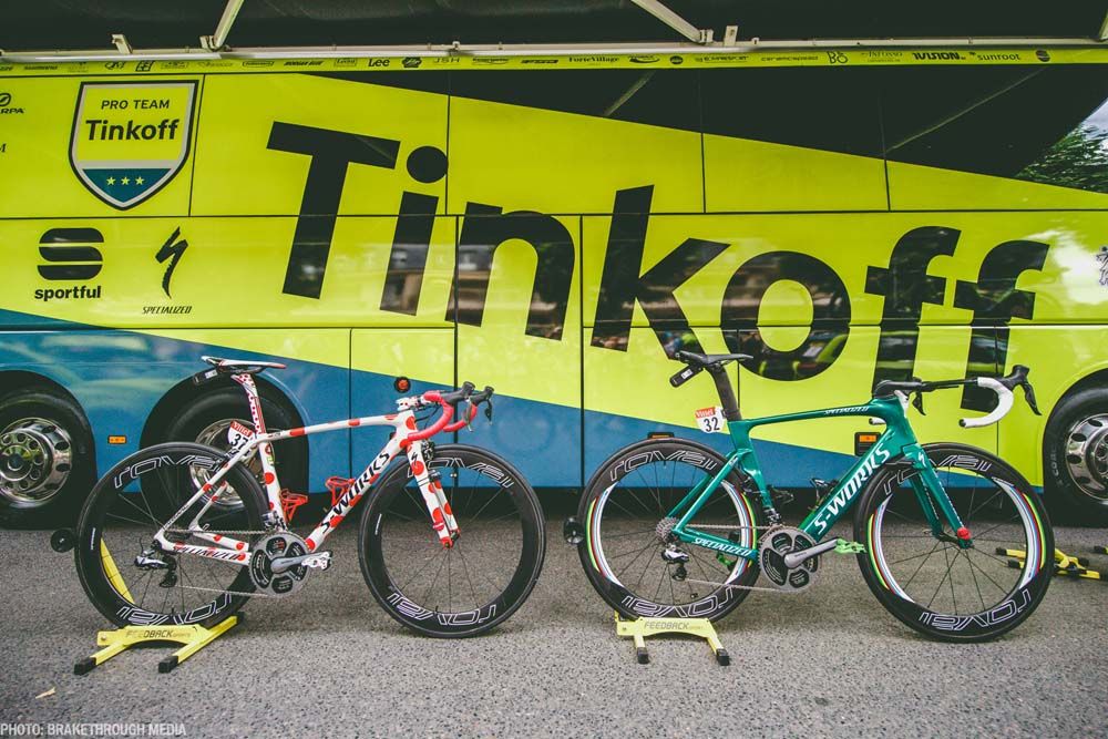 Rafal Majka and Peter Sagan ha special bikes for the final stage to Paris