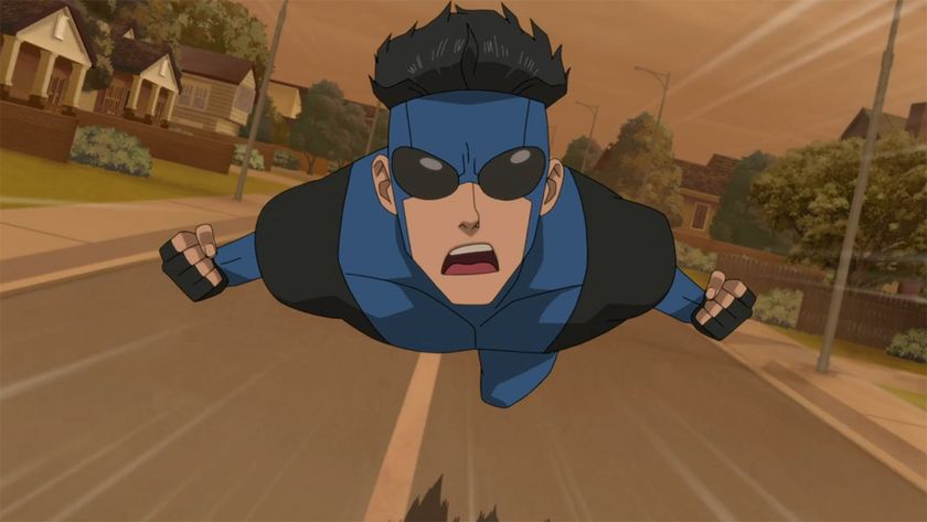 An angry Mark Grayson flying towards the camera in Invincible season 3 episode 7