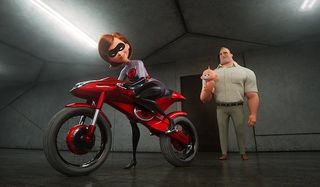 Elastigirl on motorcycle in Incredibles 2