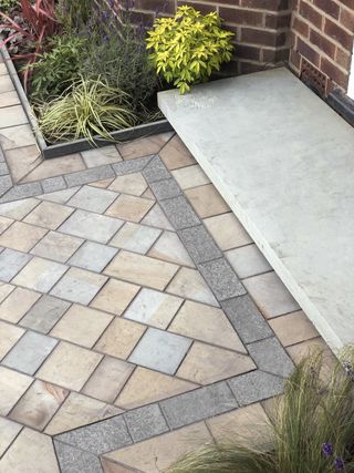 decorative paving used for a driveway and front path