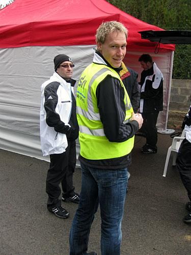Marcus Ljungqvist dons the safety gear for motorpacing.