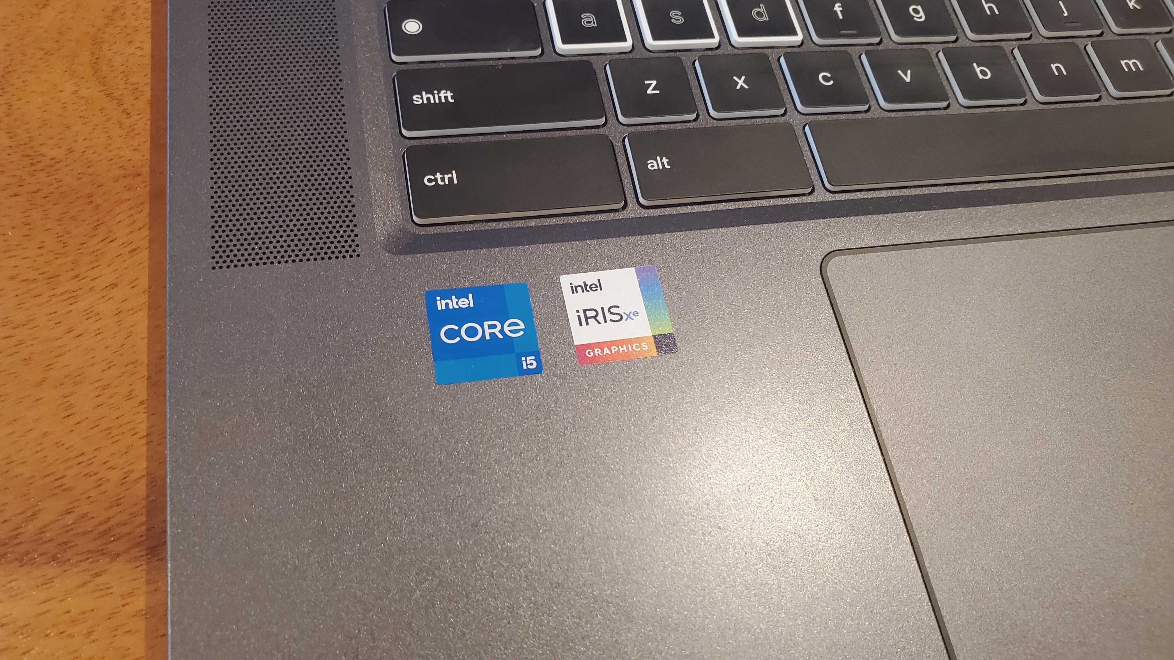 closeup of laptop stickers