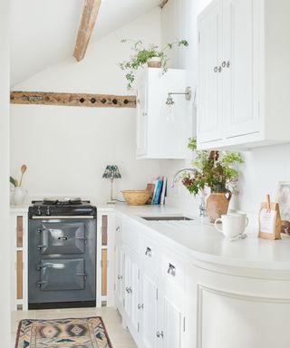 small white kitchen with rustic country charm