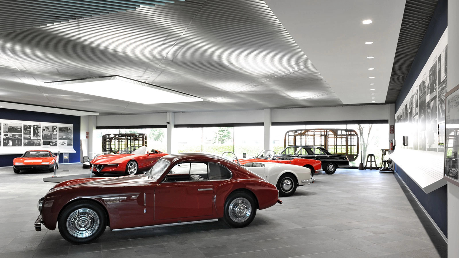 Views of Pininfarina's Collection, which houses the company's automotive greatest hits