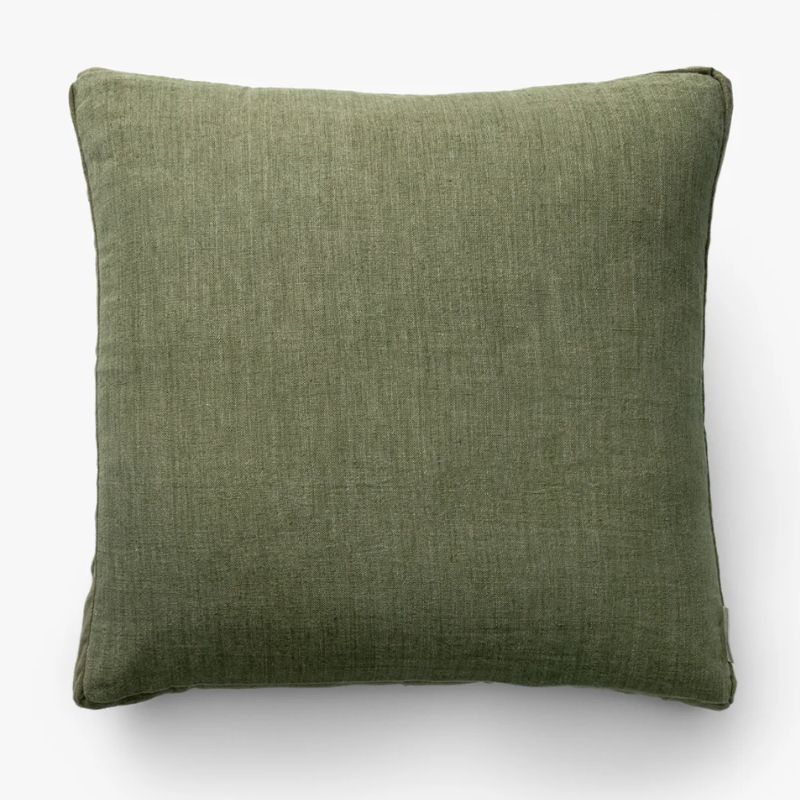 dark green square-shaped pillow