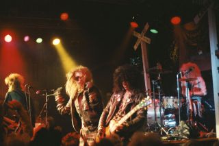 Guns N' Roses onstage at the Troubadour