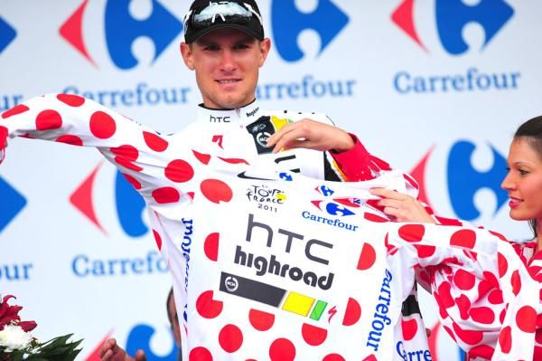 Tejay Van Garderen (HTC-Highroad) leads the king of the mountains.