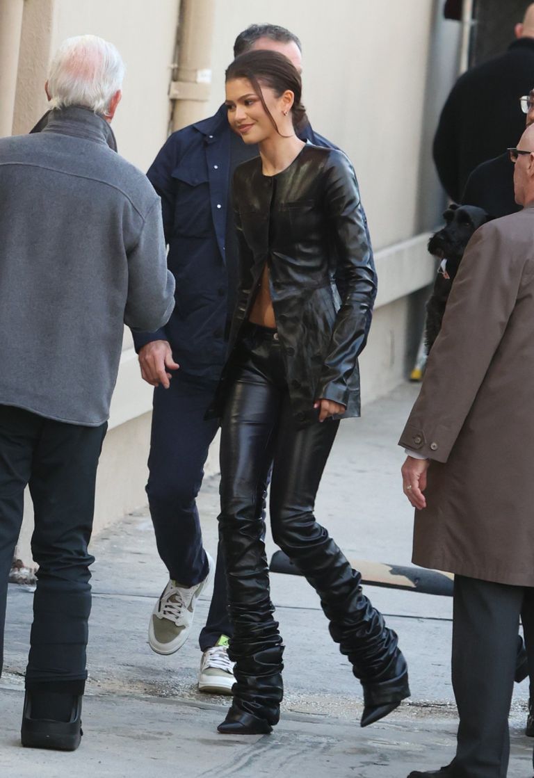 Zendaya Masters Biker-Chick Chic in a Luscious Leather Set | Marie Claire